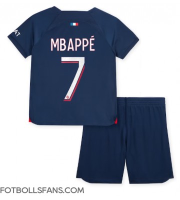 Paris Saint-Germain Kylian Mbappe #7 Replika Hemmatröja Barn 2023-24 Kortärmad (+ Korta byxor)